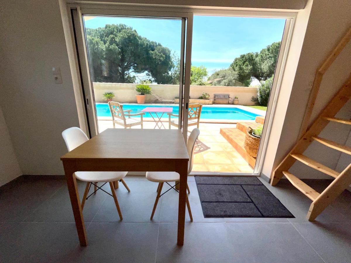 Annexe Des Pins - Studio Gite Avec Piscine & Climatisation Villeneuve-lès-Béziers Exterior foto